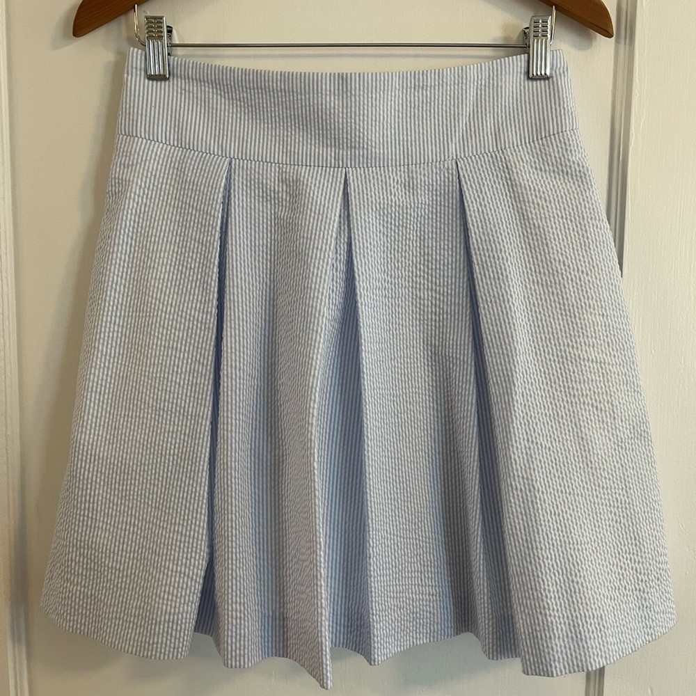 Lauren James Lt Blue Seersucker Skirt